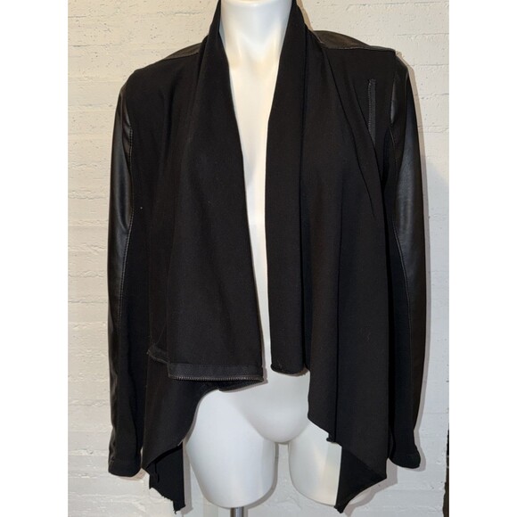 BlankNyc Asymmetrlc Draped Zip Jacket Mixed Media M Whimsigoth FairyGrunge Biker - Picture 5 of 8